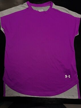 Under Armour Purple Short Sleeve Performance Tee with Light Gray Accents